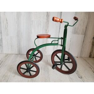 Vintage doll accessory bike big wheel tricycle metal sitter unique home decor